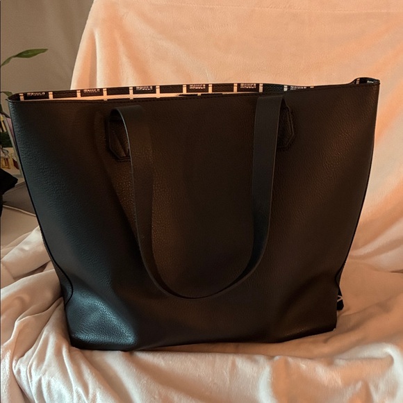 Steve Madden Black Tote with Patterned Scarf - Picture 2 of 5